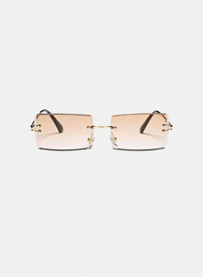 korico Lumos in Brown Rimless Square Sunglasses - Image 2